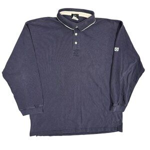 Vintage BMW Lifestyle Long Sleeve Polo Shirt 100% Cotton Blue XXL